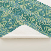 Lotus Ikat patroon - De witte lotus Sherpa Deken (3/4)