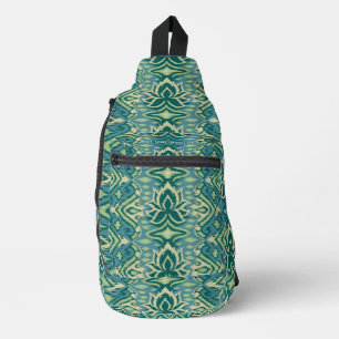 Lotus Ikat patroon - De witte lotus Sling Bag