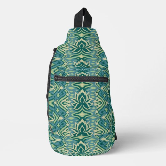 Lotus Ikat patroon - De witte lotus Sling Bag (Voorkant)