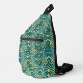 Lotus Ikat patroon - De witte lotus Sling Bag (Rechterhoek)