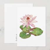 Lotus illustratie,  Japans ukiyo e art Notitiekaartje (Voorkant / Achterkant)