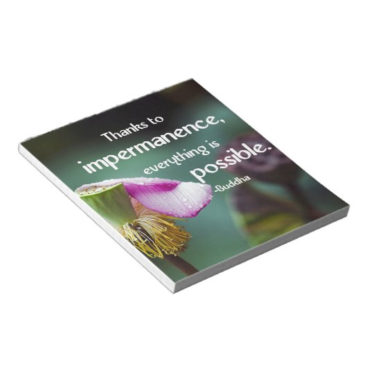 Lotus/Impermanence-Buddha's Onderwijsofferte Notitieblok (Schuin)