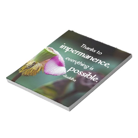 Lotus/Impermanence-Buddha's Onderwijsofferte Notitieblok (Linkerzijde)