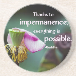 Lotus/Impermanence-Buddha's Onderwijsofferte Zandsteen Onderzetter