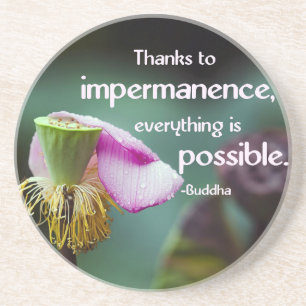 Lotus/Impermanence-Buddha's Onderwijsofferte Zandsteen Onderzetter