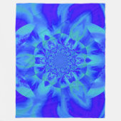 Lotus in Blauw Satijn Fleece Deken (Voorkant)