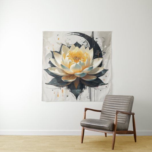 Lotus in Bloom Wandkleed (In situ)