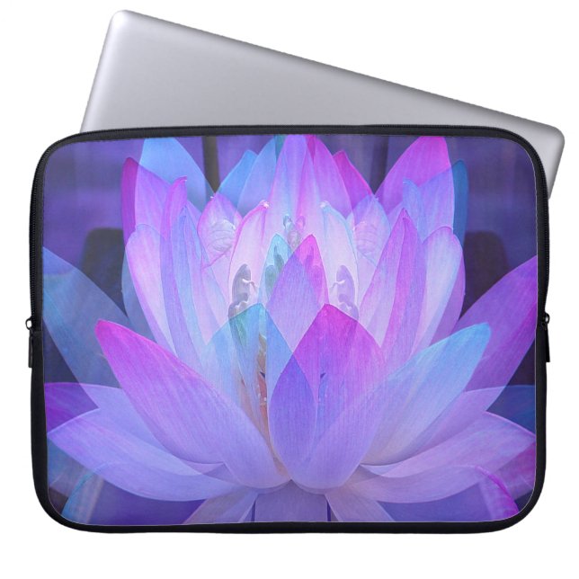 Lotus in Blue... Laptop Sleeve (Voorkant)
