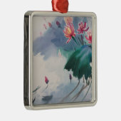 Lotus in de Pond Metalen Ornament (Rechts)