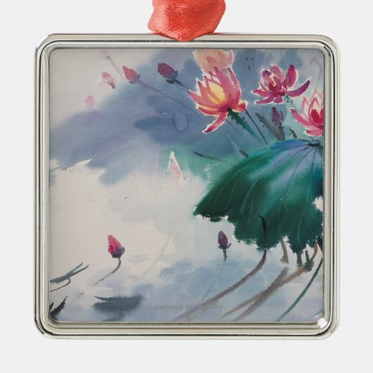 Lotus in de Pond Metalen Ornament (Voorkant)