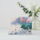 Lotus in de vijver briefkaart (Staand voorkant)