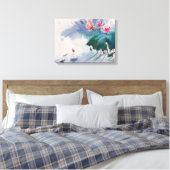 Lotus in de vijver canvas afdruk (Insitu (Slaapkamer))