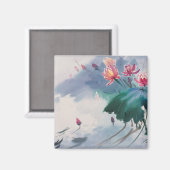 Lotus in de vijver magneet (Voorkant / Achterkant)