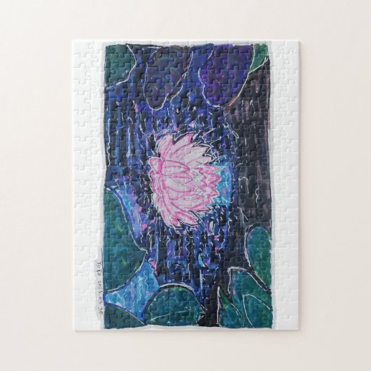 Lotus in Donker Water Legpuzzel (Verticaal)
