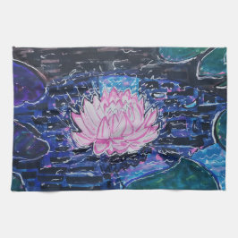 Lotus in Donker Water Theedoek