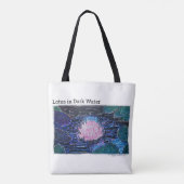 Lotus in Donker Water Tote Bag (Achterkant)