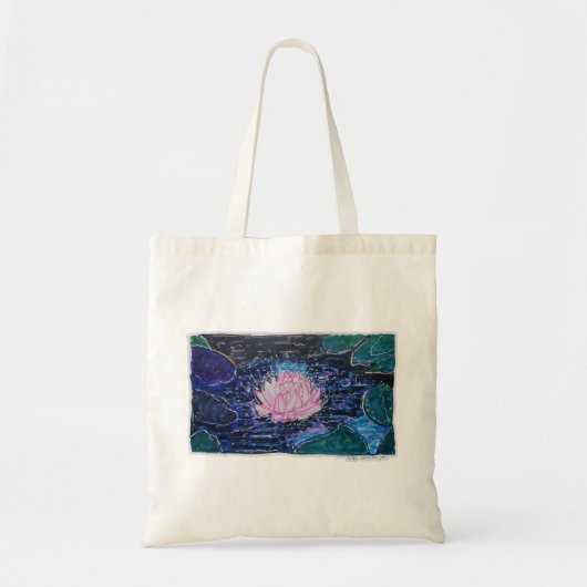 Lotus in Donker Water Tote Bag (Voorkant)