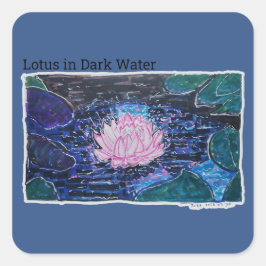 Lotus in Donker Water Vierkante Sticker