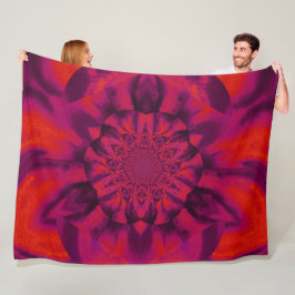 Lotus in rode satijnen fleece deken