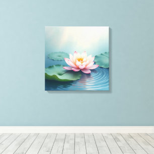 Lotus in stille wateren canvas afdruk