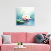 Lotus in stille wateren canvas afdruk (Insitu (Woonkamer))