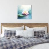 Lotus in stille wateren canvas afdruk (Insitu (Slaapkamer))