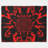 Lotus in zwart en rood satijnen fleece deken (Voorkant (Horizontaal))