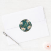 Lotus Indian Ganesh Hindoe God Wedding | groen gou Ronde Sticker (Envelop)
