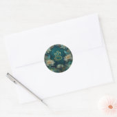 Lotus Indian Ganesh Wedding | groen goud Ronde Sticker (Envelop)