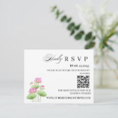 Lotus Indiase Trouw RSVP Kaart met QR Code (Staand voorkant)