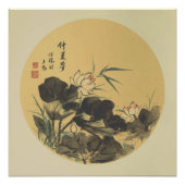 Lotus Ink Art Print Wall Poster (Voorkant)