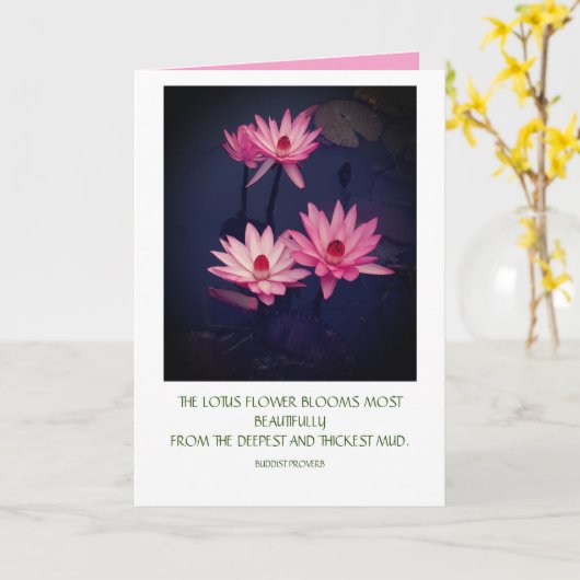 Lotus Kaart met Citaat (Gele Bloem)