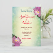 Lotus-kaart voor kleuruitnodiging (Staand voorkant)