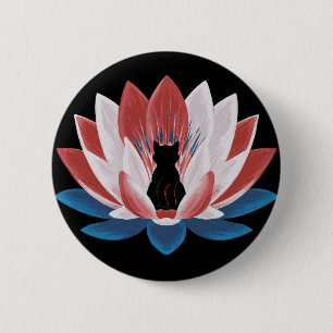 Lotus Kamala Harris Verkiezing Kinderloze Kat Demo Ronde Button 5,7 Cm