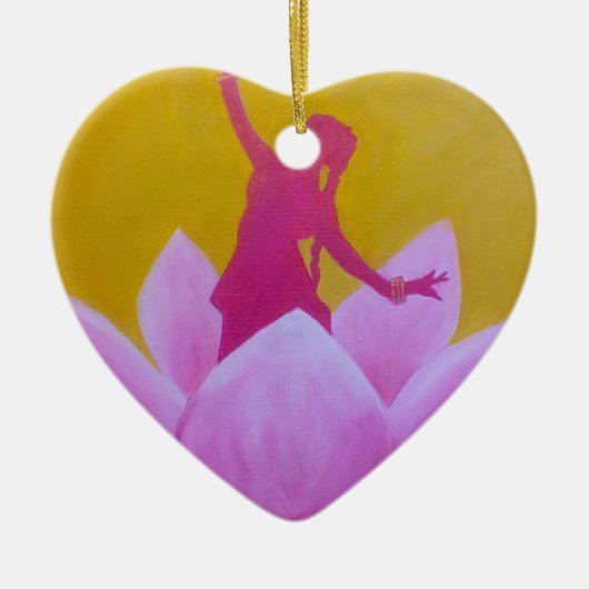 Lotus Kathak Dancer Keramisch Ornament (Voorkant)