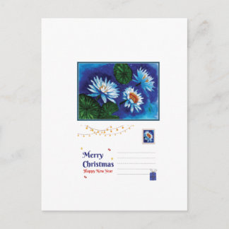 Lotus Kerstkaart – Vreedzame Feestelijke Groet Briefkaart