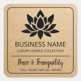 Lotus Kraft Brown Soy Candle Product Labels