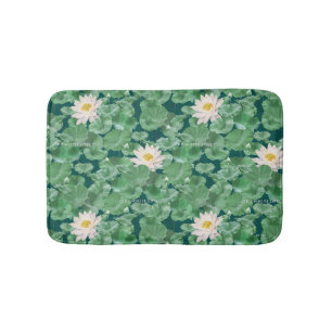 Lotus Lagoon patroon - De witte Lotus Badmat