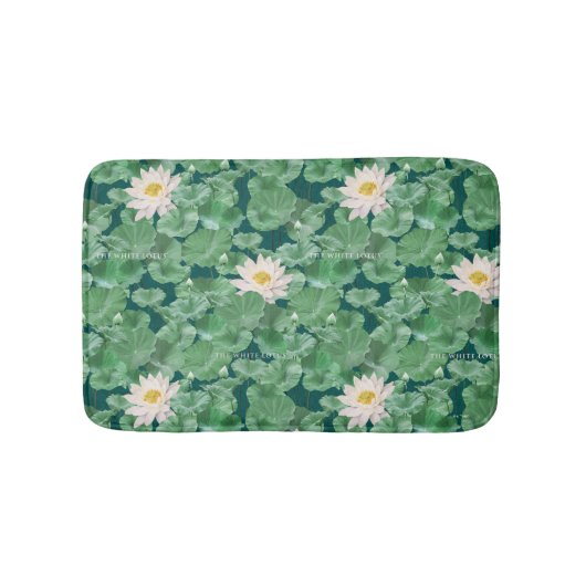 Lotus Lagoon patroon - De witte Lotus Badmat (Voorkant)