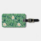 Lotus Lagoon patroon - De witte Lotus Bagagelabel (Voorkant horizontaal)