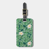 Lotus Lagoon patroon - De witte Lotus Bagagelabel (Voorkant verticaal)
