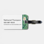 Lotus Lagoon patroon - De witte Lotus Bagagelabel (Achterkant horizontaal)