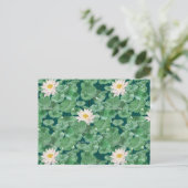 Lotus Lagoon patroon - De witte Lotus Briefkaart (Staand voorkant)