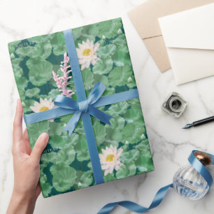 Lotus Lagoon patroon - De witte Lotus Cadeaupapier