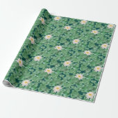 Lotus Lagoon patroon - De witte Lotus Cadeaupapier (Uitgerold)