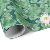 Lotus Lagoon patroon - De witte Lotus Cadeaupapier (Rol Hoek)