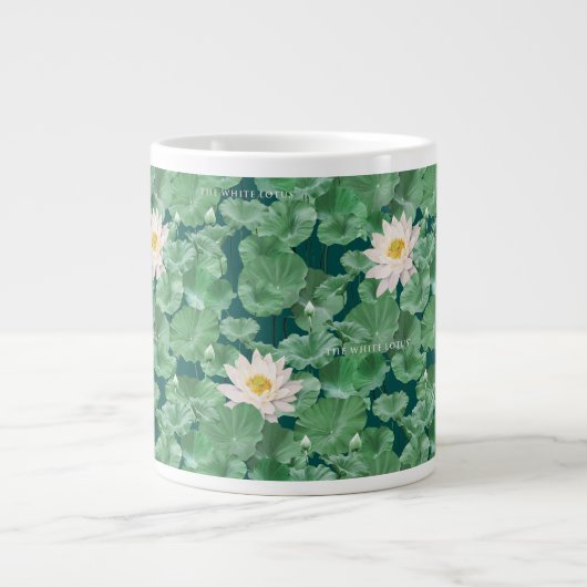 Lotus Lagoon patroon - De witte Lotus Grote Koffiekop (Voorkant)