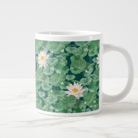 Lotus Lagoon patroon - De witte Lotus Grote Koffiekop (Rechts)