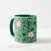 Lotus Lagoon patroon - De witte Lotus Mok (Voorkant links)