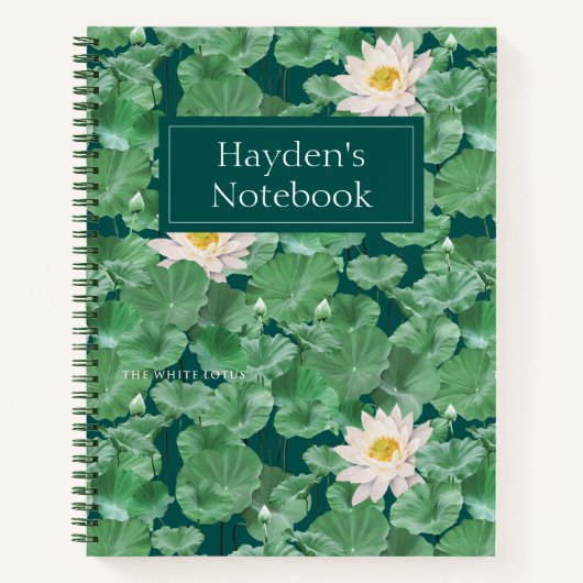 Lotus Lagoon patroon - De witte Lotus Notitieboek (Voorkant)
